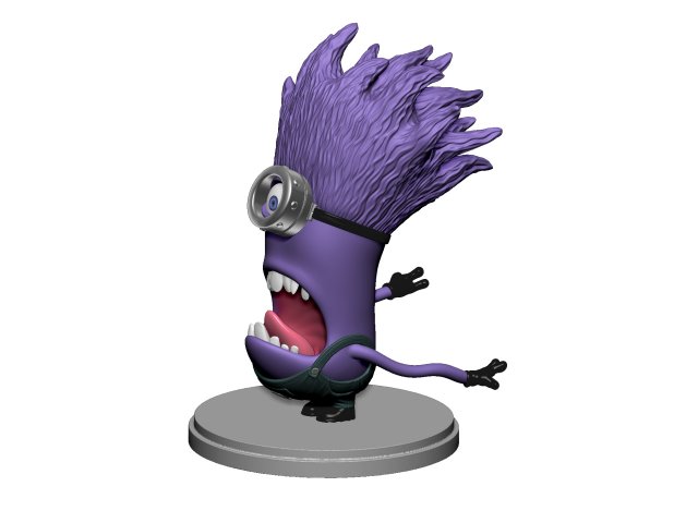 PURPLE MUTATED MINION FOR 3D PRINTING STL 3D-printmodel .c4d .max .obj .3ds .fbx .stl .blend 
