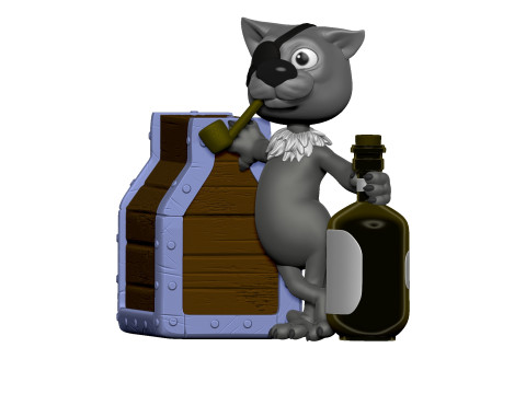 Billy Bones cat for 3D printing STL Modelo de impresión 3D