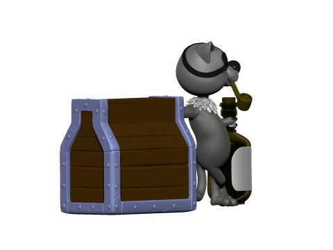 Billy Bones cat for 3D printing STL Modelo de impresión 3D
