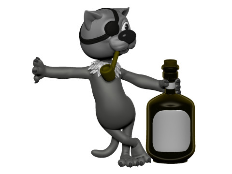 Billy Bones cat for 3D printing STL Modelo de impresión 3D