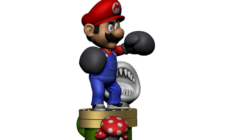 Super Mario boxer for 3d print STL Modelo 3D .c4d .max .obj .3ds .fbx .stl .blend 
