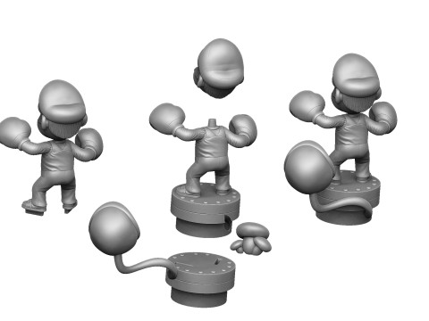 Super Mario boxer for 3d print STL Modelo 3D
