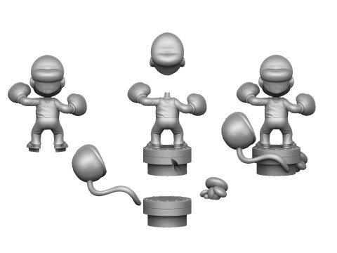 Super Mario boxer for 3d print STL Modelo 3D