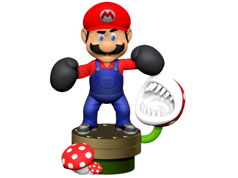 Super Mario boxer for 3d print STL Modelo 3D