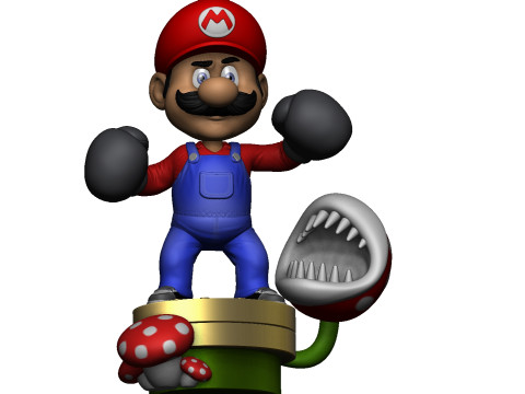 Super Mario boxer for 3d print STL Modelo 3D