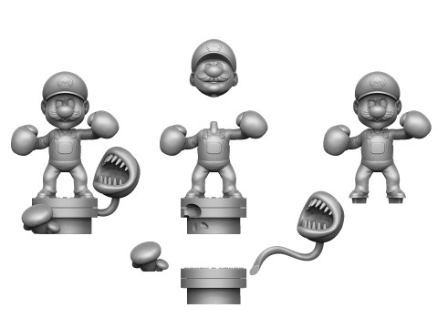 Super Mario boxer for 3d print STL Modelo 3D