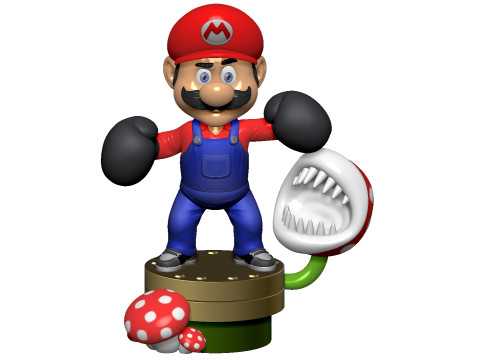 Super Mario boxer for 3d print STL Modelo 3D