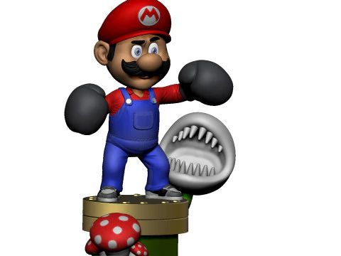 Super Mario boxer for 3d print STL 3D Model
