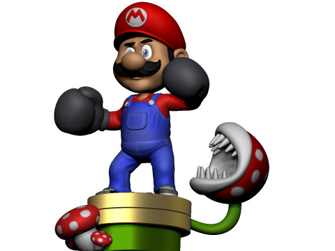 Super Mario boxer for 3d print STL Modelo 3D