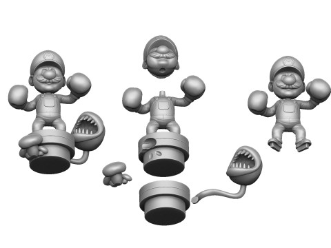 Super Mario boxer for 3d print STL Modelo 3D