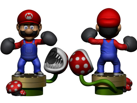 Super Mario boxer for 3d print STL 3D Model