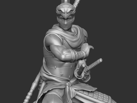Rise of the Ronin Yasusuke Sawamura 2 opcje stojak&oacute;w do druku 3D STL Model 3D