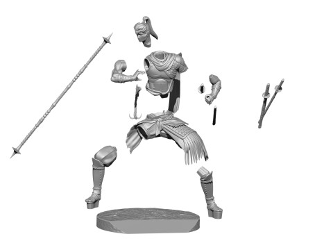 Rise of the Ronin Yasusuke Sawamura 2 stand options for 3d print STL 3D 모델