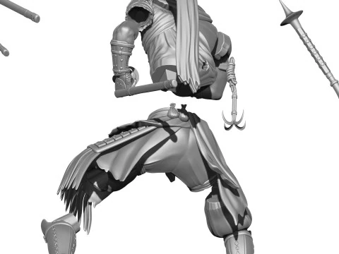 Rise of the Ronin Yasusuke Sawamura 2 opcje stojak&oacute;w do druku 3D STL Model 3D