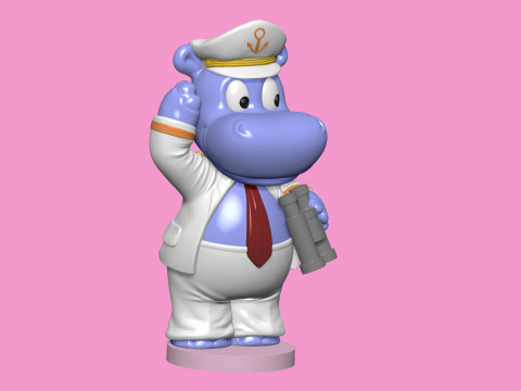 KAPTAIN HAPPY HIPPO FOR 3D PRINT STL 3D-printmodel