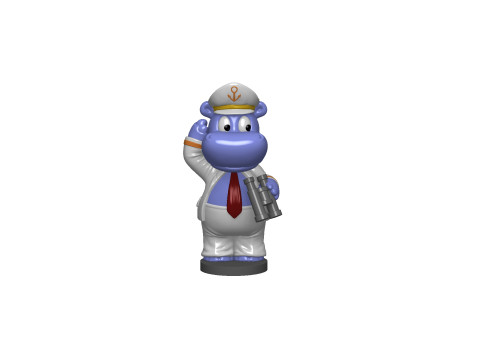 KAPTAIN HAPPY HIPPO FOR 3D PRINT STL 3D Принт Модель