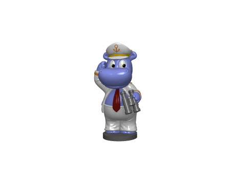 KAPTAIN HAPPY HIPPO FOR 3D PRINT STL 3D Принт Модель