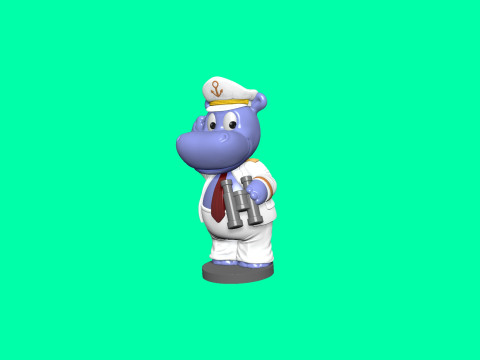KAPTAIN HAPPY HIPPO FOR 3D PRINT STL 3D Принт Модель