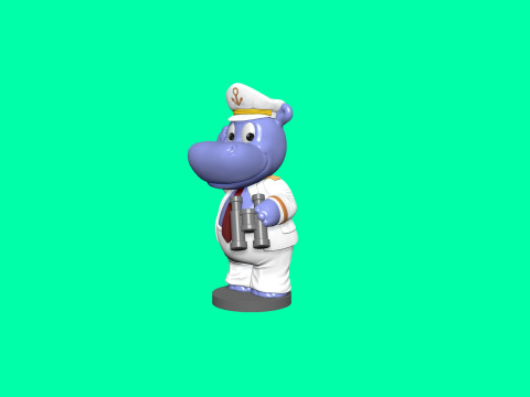 KAPTAIN HAPPY HIPPO FOR 3D PRINT STL 3D Принт Модель