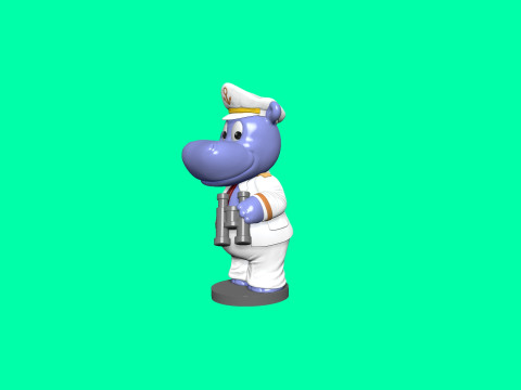 KAPTAIN HAPPY HIPPO FOR 3D PRINT STL 3D Принт Модель