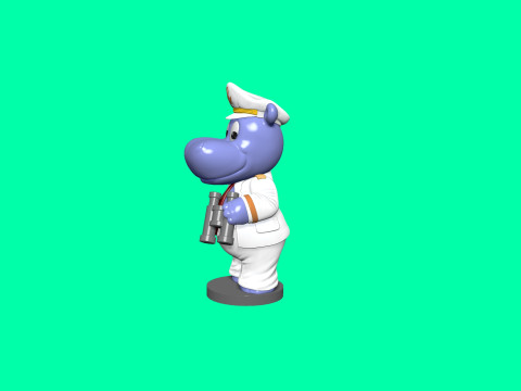 KAPTAIN HAPPY HIPPO FOR 3D PRINT STL 3D Принт Модель