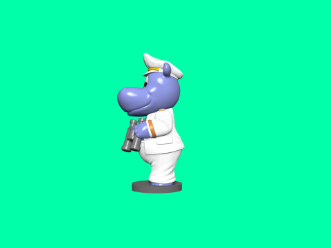KAPTAIN HAPPY HIPPO FOR 3D PRINT STL 3D Принт Модель