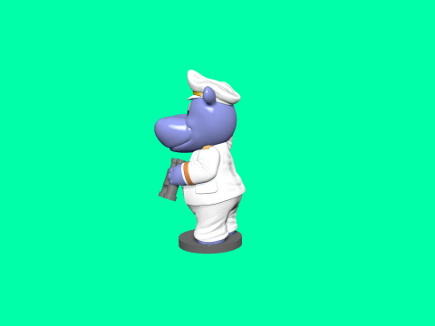 KAPTAIN HAPPY HIPPO FOR 3D PRINT STL 3D Принт Модель