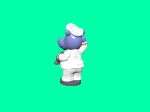 KAPTAIN HAPPY HIPPO FOR 3D PRINT STL 3D Принт Модель