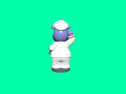 KAPTAIN HAPPY HIPPO FOR 3D PRINT STL 3D Принт Модель