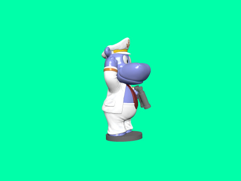 KAPTAIN HAPPY HIPPO FOR 3D PRINT STL 3D Принт Модель