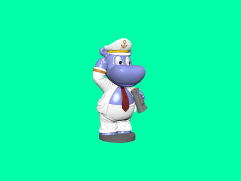 KAPTAIN HAPPY HIPPO FOR 3D PRINT STL 3D Принт Модель