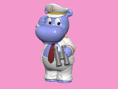 KAPTAIN HAPPY HIPPO FOR 3D PRINT STL 3D Принт Модель