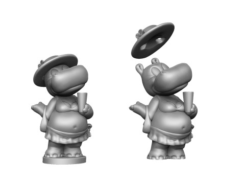Hippo Susi Sonnenschein Kindersurprise for 3d print stl 3Dプリントモデル