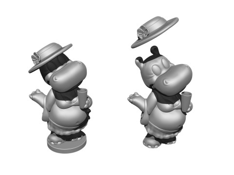 Hippo Susi Sonnenschein Kindersurprise for 3d print stl 3Dプリントモデル
