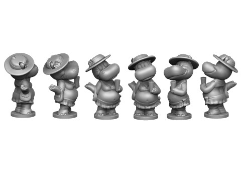 Hippo Susi Sonnenschein Kindersurprise for 3d print stl 3Dプリントモデル