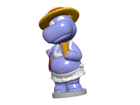 Hippo Susi Sonnenschein Kindersurprise for 3d print stl 3Dプリントモデル