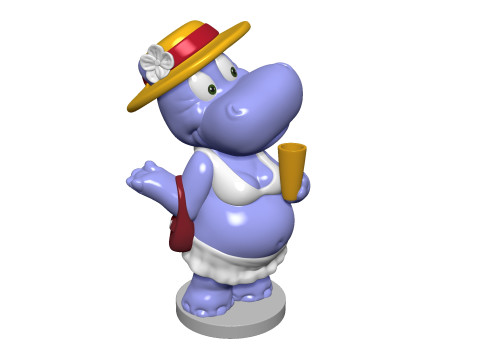 Hippo Susi Sonnenschein Kindersurprise for 3d print stl 3Dプリントモデル