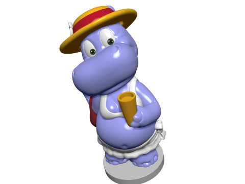 Hippo Susi Sonnenschein Kindersurprise for 3d print stl 3Dプリントモデル