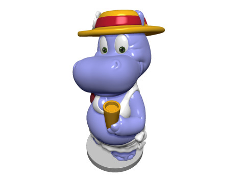 Hippo Susi Sonnenschein Kindersurprise for 3d print stl 3Dプリントモデル