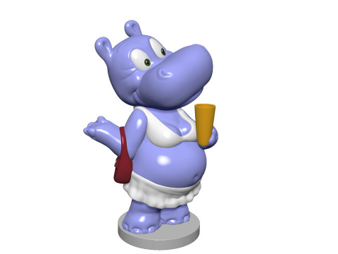 Hippo Susi Sonnenschein Kindersurprise for 3d print stl 3Dプリントモデル