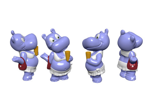 Hippo Susi Sonnenschein Kindersurprise for 3d print stl 3Dプリントモデル