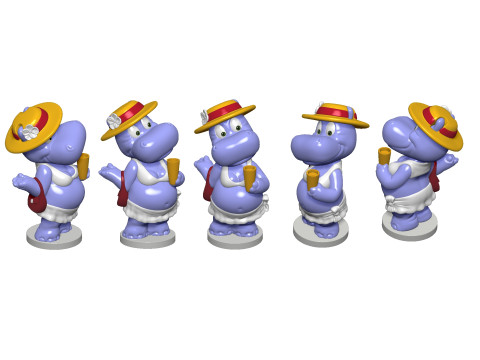 Hippo Susi Sonnenschein Kindersurprise for 3d print stl 3Dプリントモデル