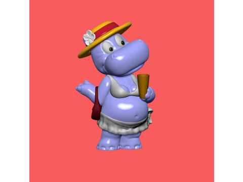 Hippo Susi Sonnenschein Kindersurprise for 3d print stl 3Dプリントモデル