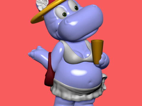 Hippo Susi Sonnenschein Kindersurprise for 3d print stl 3Dプリントモデル