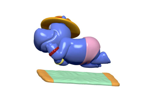 HIPPO BABSI BABY FOR 3D PRINT STL 3D Print Model