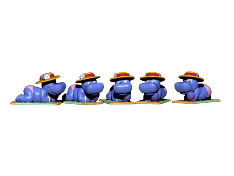 HIPPO BABSI BABY FOR 3D PRINT STL 3D Print Model