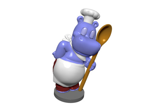 HIPPO EMIL EINTOPF FOR 3D PRINT STL Modello di stampa 3D