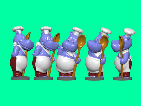 HIPPO EMIL EINTOPF FOR 3D PRINT STL Modello di stampa 3D