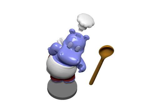 HIPPO EMIL EINTOPF FOR 3D PRINT STL Modello di stampa 3D