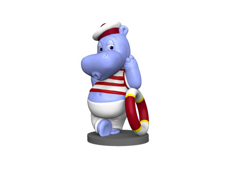HIPPO FREDDY FLAUTE FOR 3D PRINT STL Model Cetak 3D